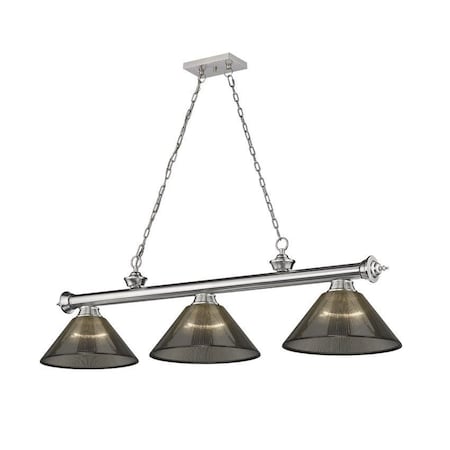 Z-Lite Cordon 3 Light Billiard, Brushed Nickel & Smoke 2306-3BN-ARS
